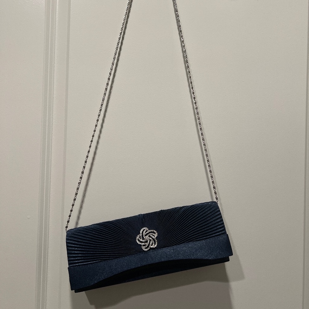 Navy blue evening bag